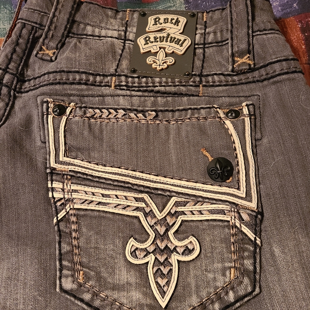 Rock Revival Size 40 Grey Klevin Relaxed Straight